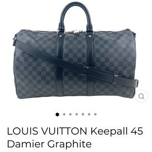 LV Keepall 45 Damier Graphite duffel bag.
